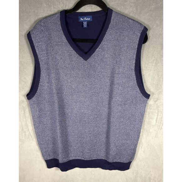 Paul Frederick Silk/Cashmere Blue Sweater‎ Jumper Vest Men's Large Preppy Golf - Picture 1 of 4